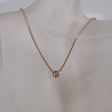 Collier Gleiter Schlangenkette 585/14k Gelbgold, Brillant ca. 0,18 ct ca. 40 cm