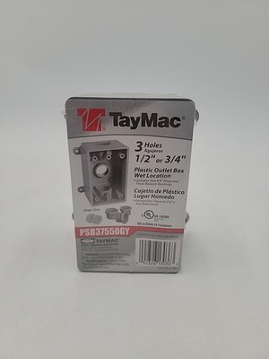 Hubbell Bell TayMac Plastic Outlet Box Wet Location 3 Holes PSB37550GY