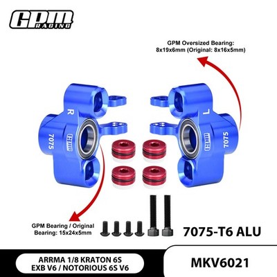 GPM 7075 Alu Front Steering Block ARRMA 1/8 Kraton 6S EXB Notorious V6 ARA-1507