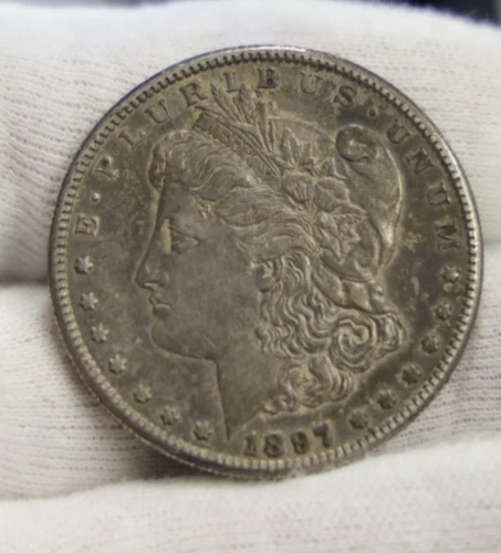 1897 S US Morgan Silver Dollar Nice XF (Cleaned, Retoned)