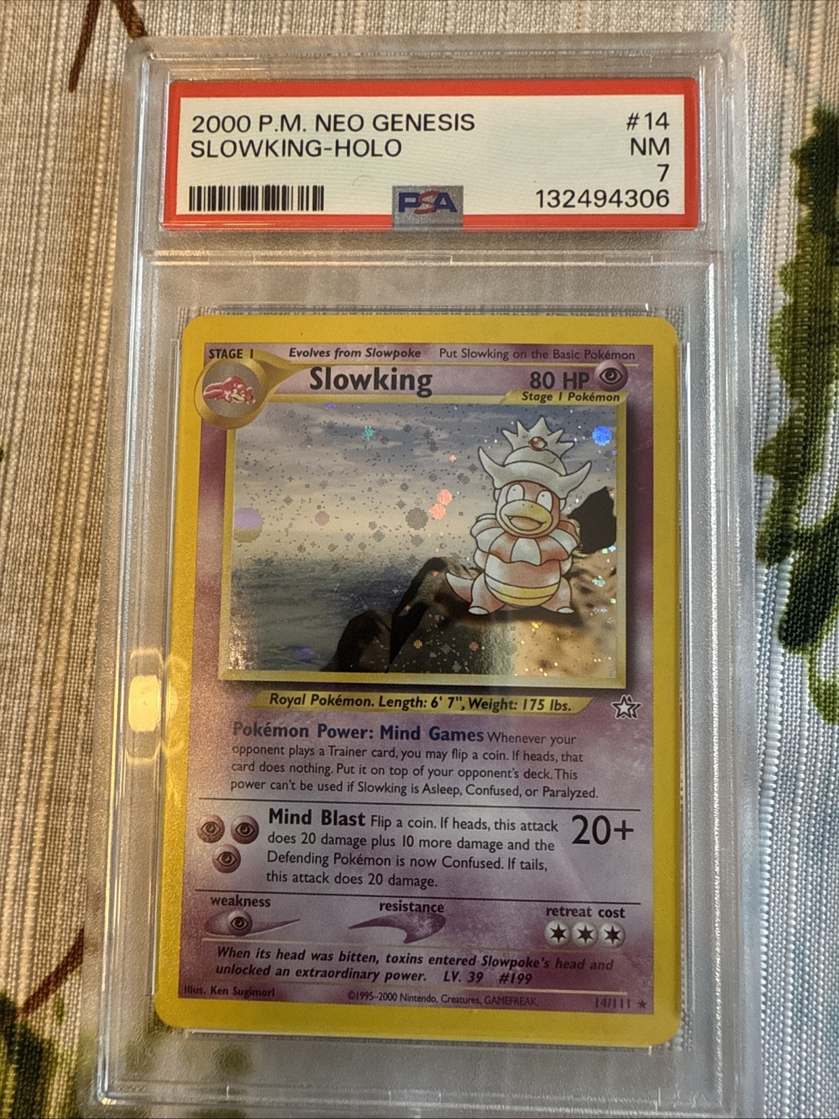 Pokemon Neo Genesis  Slowking 14/111 PSA7 with Swirl