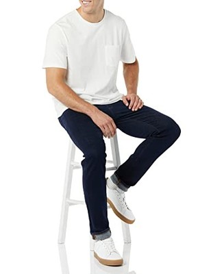Amazon Essentials Herren T-Shirt Rundhals Tasche 2er-Pack Weiß