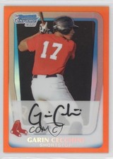 2011 Bowman Chrome Prospects Orange Refractor 10/25 Garin Cecchini #BCP107 0t3