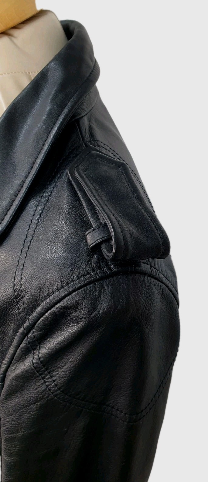 Superdry Leather Biker Jacket Black  Women’s Size Medium Stunning Excellent Cond image 9
