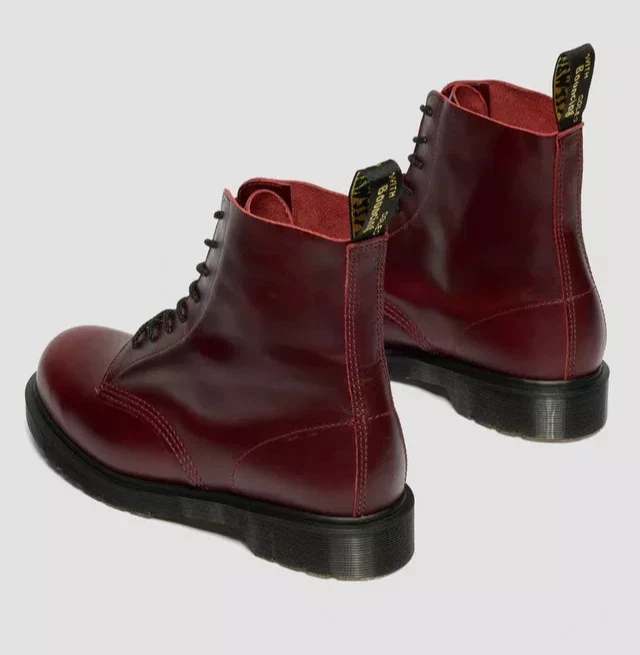 Dr. Martens Bottes En Cuir 1460 Classique En Cuir Rouge, Toutes Tailles - Photo 3/4