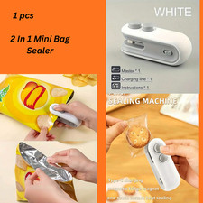 2 In 1 Mini Bag Sealer USB Charging Clip Sealing Machine for Food Preservation