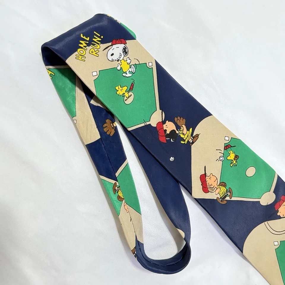 Corbata de béisbol vintage Peanuts - Snoopy, Woodstock, Charlie Brown Foto 2 de 4