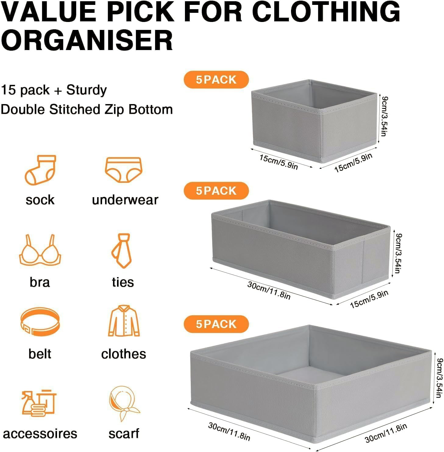 Set Organizer Cassetti Professionale Divisori TNT Antiumidità - 2