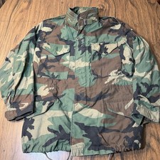 Vintage US Army M65 Field Jacket Mens Small Woodland Camo Cold Weather