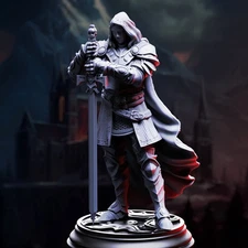 DM Stash Miniature Masked Faceless Knight Visage Fighter Paladin DnD Fantasy 3D