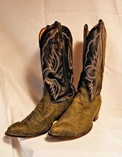 TONY LAMA Sueded Shrunken Shoulder Leather Cowboy BOOTS 6252 - Men's 10 D