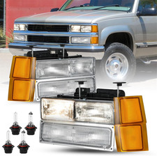 8PCS Headlight Assembly for 1994-1998 Chevy Silverado Tahoe Suburban C10 C/K 150