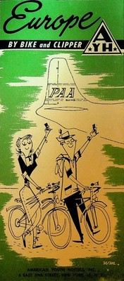 Europe by Bike & Clipper American Youth Hostels Brochure 1953