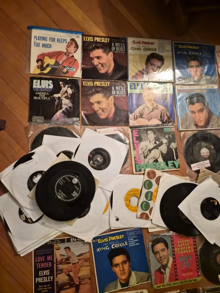 HUUGE!! Elvis Presley 1950s-60s-70s RCA 45RPM EP/single Lot Of Over 132 Records! Foto 2 de 4