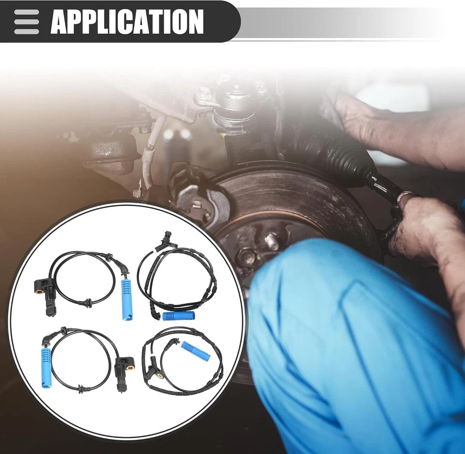 4 PCS Front & Rear ABS Wheel Speed Sensor for BMW E46 325i 330i 325Ci 328Ci M3 Foto 3 de 4