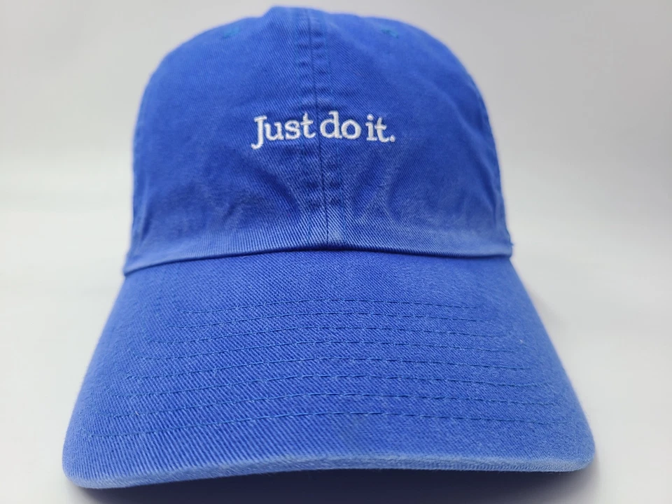 Nike Just Do It S1ZE Heritage86 Correa Ajustable Gorra Papá Hombres Azul Blanco Foto 2 de 4