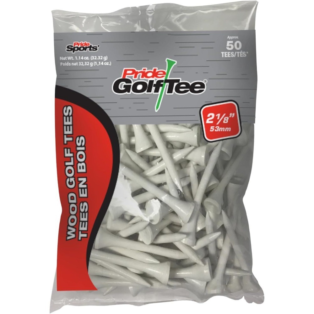 Tees 2-1/8 Inch Deluxe Wood Golf Tees 50 Count Bag For Men And Women
