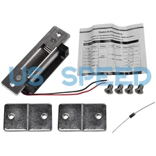 12VDC Fail-Secure/Fail-Safe Adjustable Electric Door Strike Lock - Black