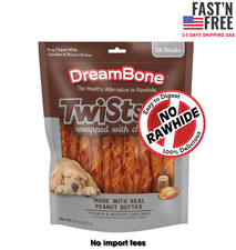 DreamBone Twists Wrapped With Chicken, Made With Real Peanut Butter, 36 Sticks
