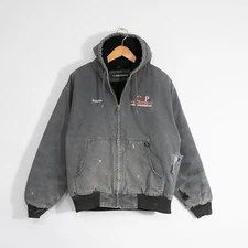 Vintage Dri Duck Hooded Canvas Jacket Mens Large - Distressed Sunfaded Workwear