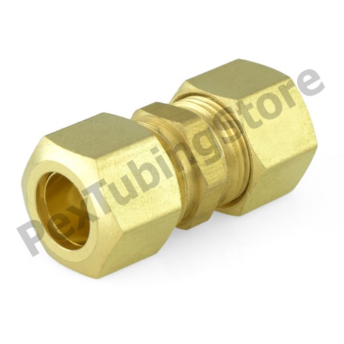 1/4" x 1/4" OD Tube (Lead-Free) Brass Compression Union Fitting