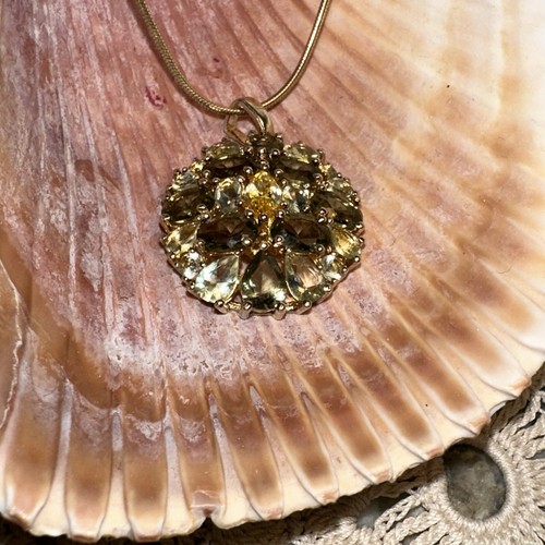 Nuova Collana Ciondolo Pietra Gemma Autentica Sterling Vermeil - Foto 2 di 7