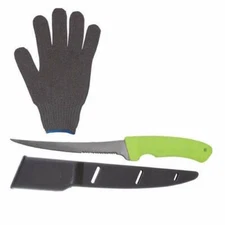 NEW 13" Fillet Knife with Glove and Sheath - Stainless Steel -  Fishing Tackle