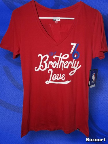 Philadelphia 76ers Women's New Era City Edition V-Neck T-Shirt Small NBA - Picture 1 of 7