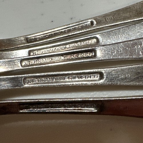 🟢 Menge 5 Vintage Suppenlöffel von International Silver Co. 6" Länge - Bild 7 von 8