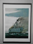 MILITARY PRINT- WW2 -SINKING OF THE LEVIATHAN BY ARTIST CHRIS MAYGER