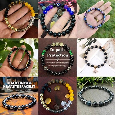 Naturstein mehrfarbig Perlenarmband magnetisches Armreifen Herren Damen Schmuck