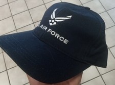 US Air Force Hat Cap Black Stretch Fitted Mens Military One Size Made In USA