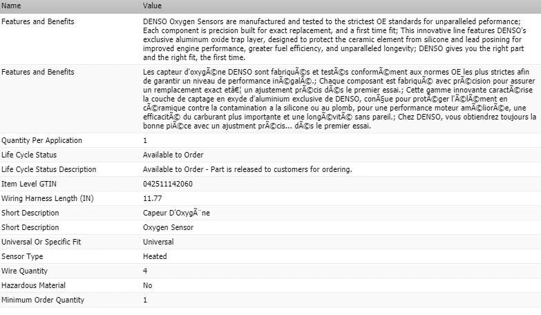 Oxygen Sensor Downstream Denso for 1996-1997 LEXUS LX450 L6-4.5L Foto 2 de 4