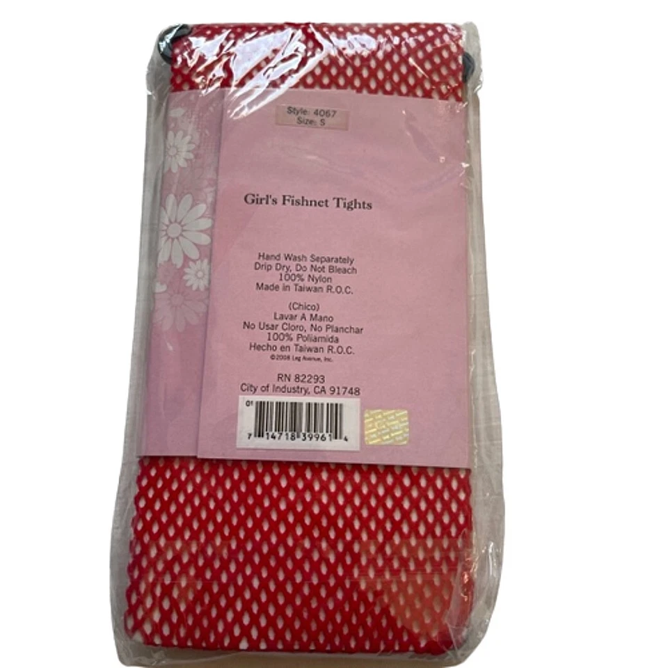 Children's Fishnet Tights Girl's Red Dress-Up Dance Costume Kid's Accessory - Image 4 of 4