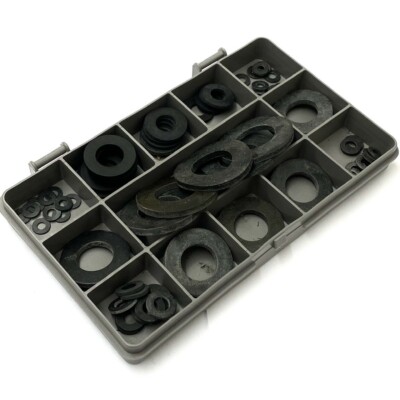 65 STÜCK VERSCHIEDENE SCHWARZE GUMMI FORM A UNTERLEGSCHEIBEN M3 M4 M5 M6 M8 M10 M12 M16 M20 KIT