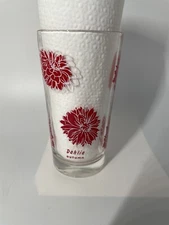 Vintage Boscul Red Dahlia  Flower Peanut Butter Glass.