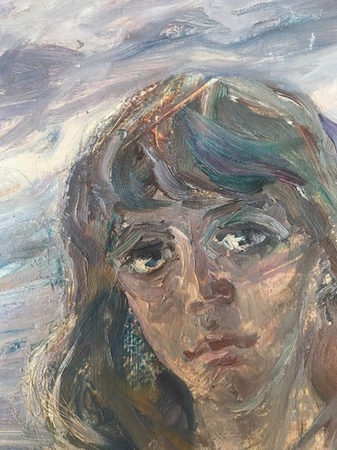 Oil Painting Portrait Of A Girl Unknown Artist Unframed Original Decor nAAA2131 - Picture 5 of 15