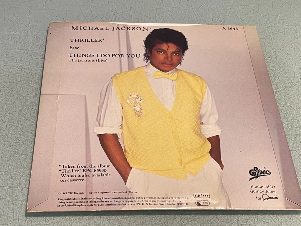 Michael Jackson - Thriller - Things I Do For You - Vinyl Record 7" Single - 1983 - Image 2 of 4