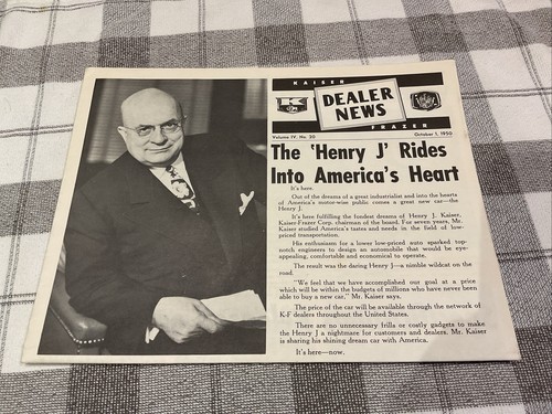 1950 Kaiser Dealer News Brochure Henry J Excellent Original October 1950