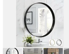 Copper Grove Black   Socorro Deep Round Wall Mirror 