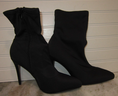 Anne Michelle Hibiscus-40 Black Ankle Slouch High Heeled Dress Bootie Size  10 | eBay