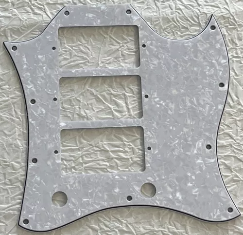 New Great-For Custom Gibson SG Standard 3 Pickup Guitar Pickguard White Pearl