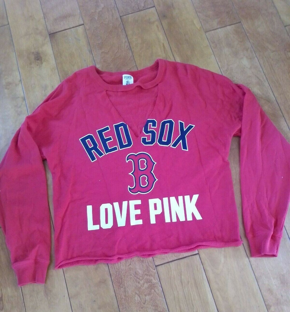 VS PINK Red Sox Pullover Long Sleeve Sweatshirt Size Small