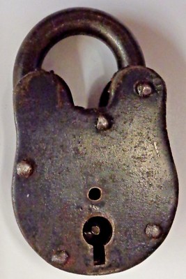 VINTAGE LOCK - no Key - antique Art - solid weighs 7 ounces 