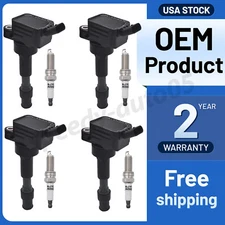 4pcs UF816 Ignition Coil + 4pcs Spark Plug for 17-22 Kia Soul Hyundai Elantra