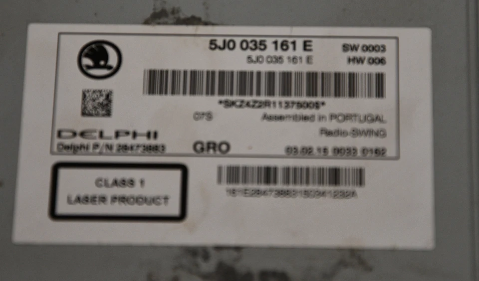 Autoradio CD-Radio 5J0035161E Rapid Spaceback NH1 Original Delphi - Bild 4 von 4