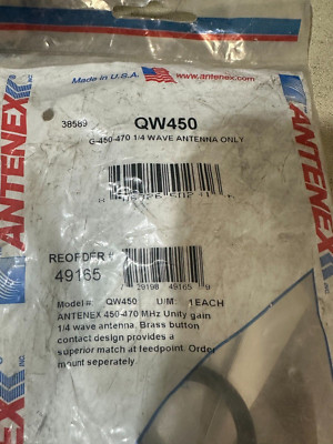 Antenex Antenna 450 - 470 MHz - 1/4 Wave QW450