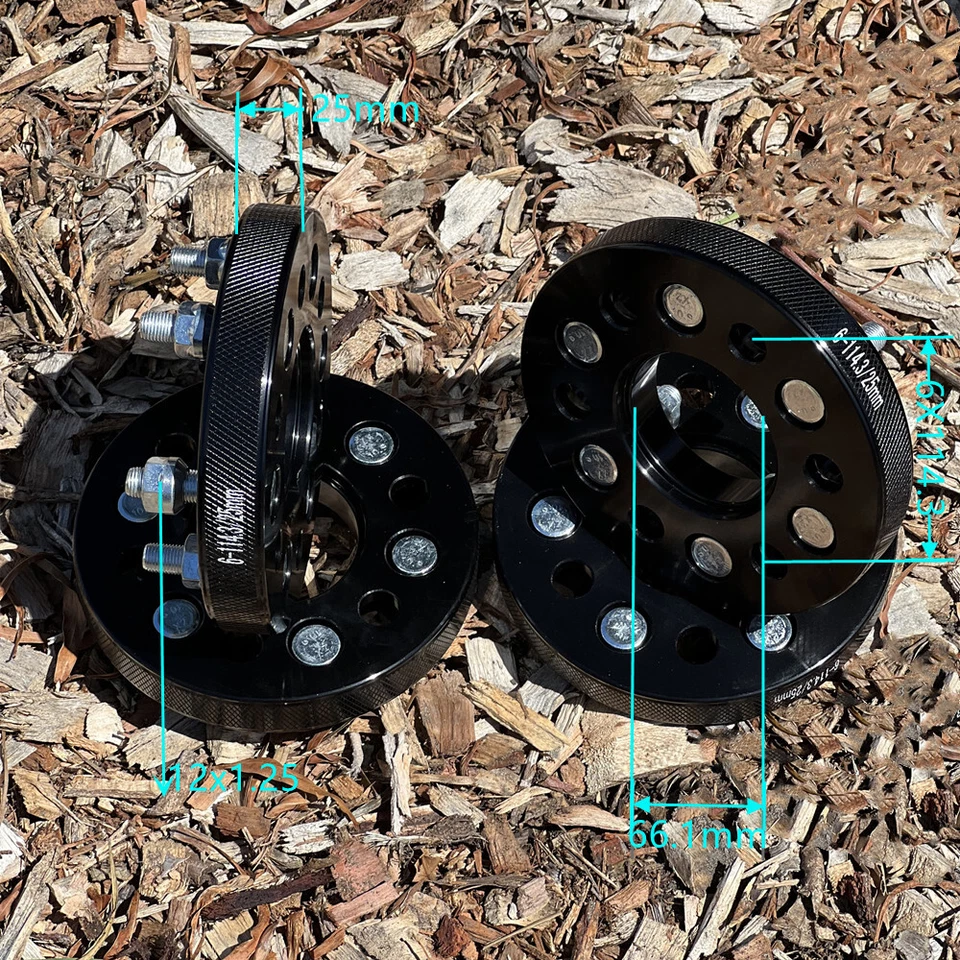 Espaciadores de rueda centrados en buje Premium de 25 mm 6x114,3 a 6x114,3 para Nissan Navara D40 Foto 2 de 4