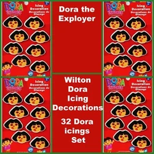 New Wilton Wilton Dora the Explorer Icing Decorations, lot includes 4 icing card