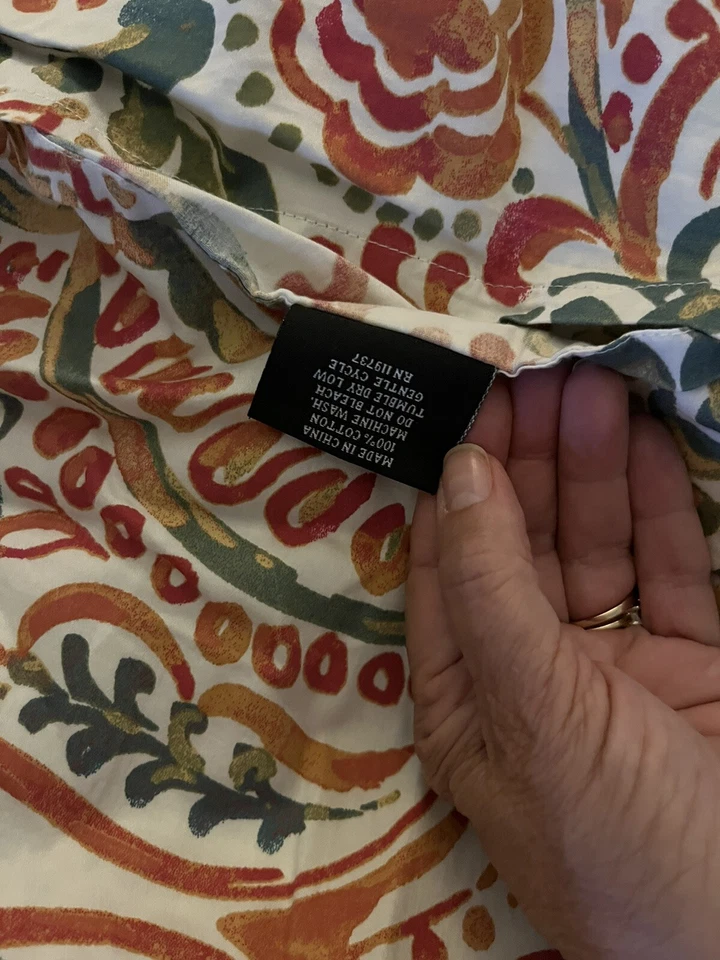 NICOLE MILLER DUVET Cover Queen/full bright  floral/paisley Cotton 2 Shams - Image 3 of 4